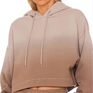 ALO Yoga Taupe Ombre Cropped Hoodie